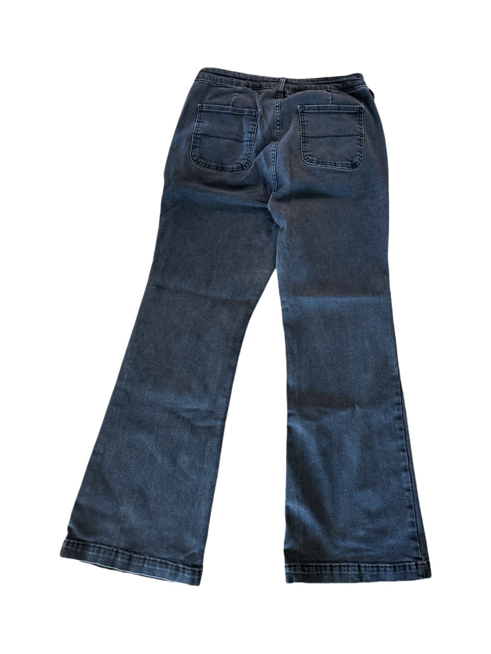 Old Navy Extra High Rise Wide Leg Flare Trouser Jeans Washed Black Boho Size 14 - Picture 3 of 5